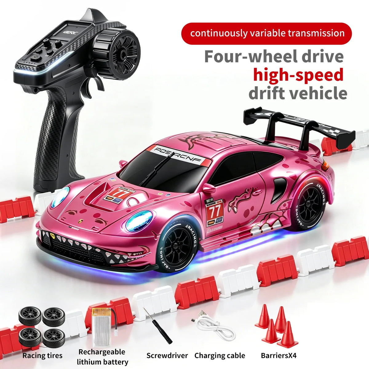 Drift Racer Pink Shark design with full kit