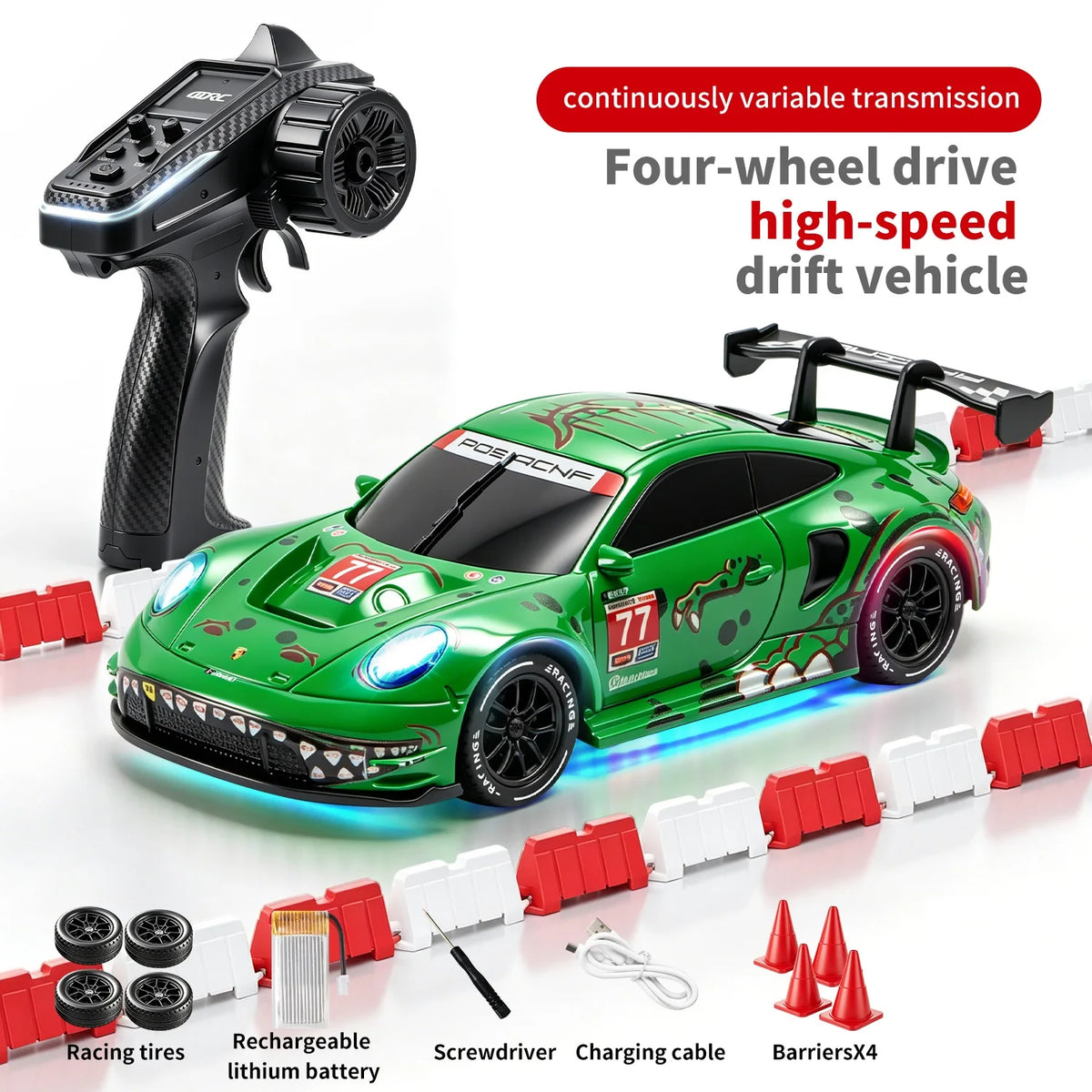 Drift Racer Green Shark design with full kit
