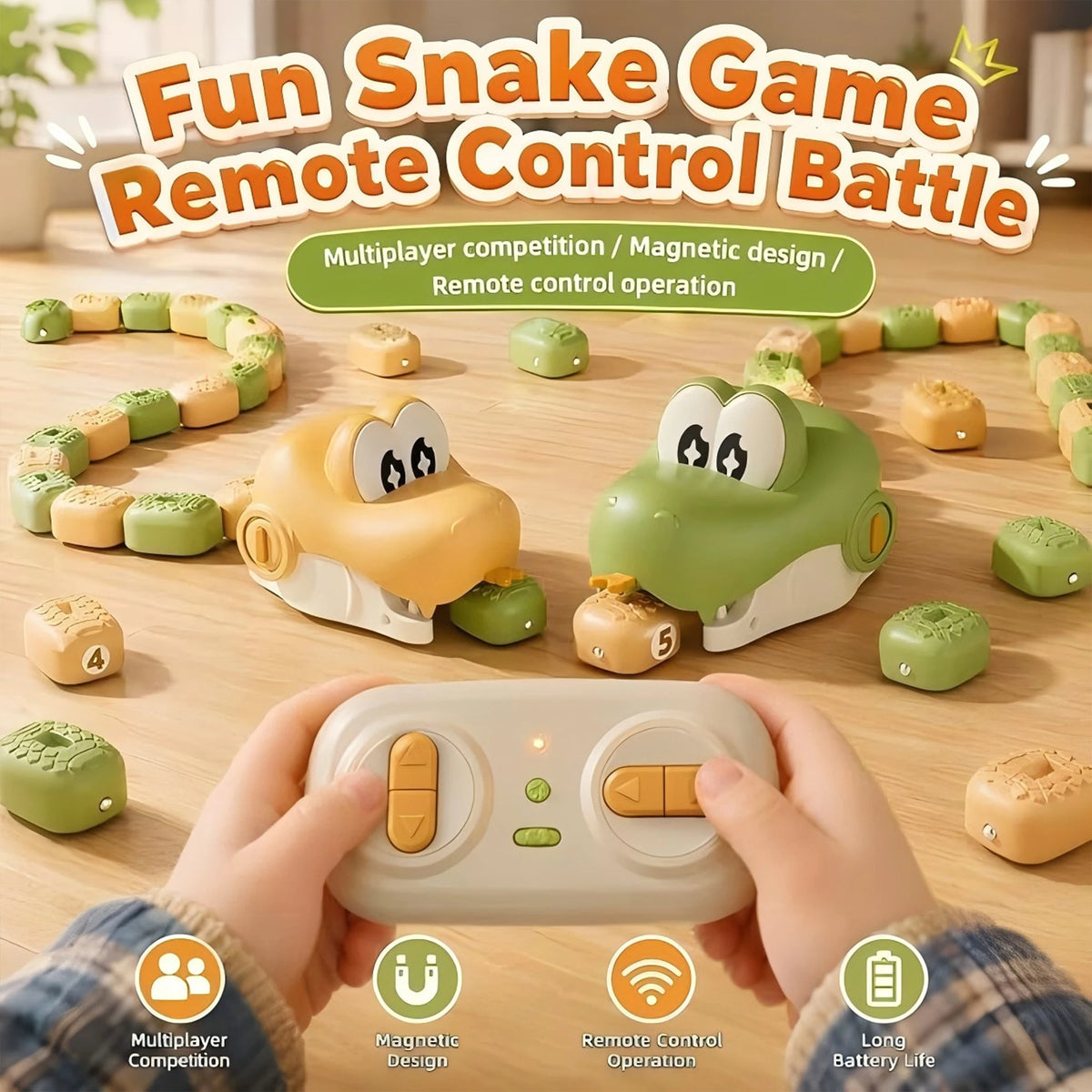 Remote control snake battle game for 2 players