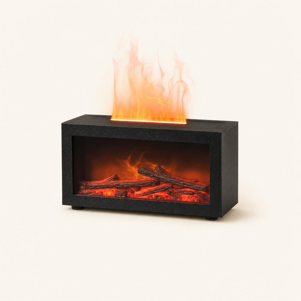 Flame fireplace humidifier with a realistic orange flame