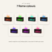Flame humidifier in 7 flame colours